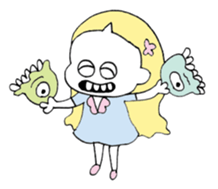 a girl with pets02 sticker #12464428