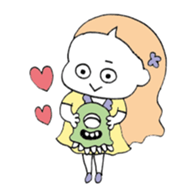 a girl with pets02 sticker #12464435