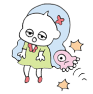 a girl with pets02 sticker #12464442