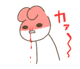 Is white and a vague rabbit.4 sticker #12464705