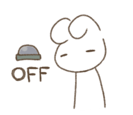 Is white and a vague rabbit.4 sticker #12464713