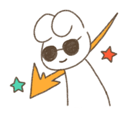 Is white and a vague rabbit.4 sticker #12464741