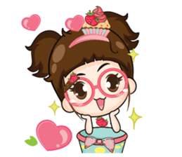 Cupcakes cute girl + sticker #12469614
