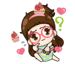 Cupcakes cute girl + sticker #12469615