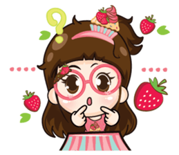 Cupcakes cute girl + sticker #12469616