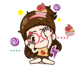Cupcakes cute girl + sticker #12469619
