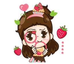Cupcakes cute girl + sticker #12469620