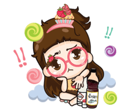 Cupcakes cute girl + sticker #12469621