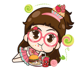 Cupcakes cute girl + sticker #12469623