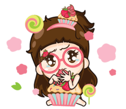 Cupcakes cute girl + sticker #12469626