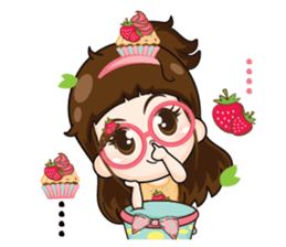 Cupcakes cute girl + sticker #12469627