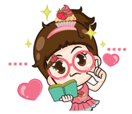 Cupcakes cute girl + sticker #12469628