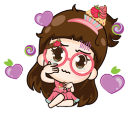 Cupcakes cute girl + sticker #12469629