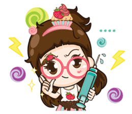 Cupcakes cute girl + sticker #12469630
