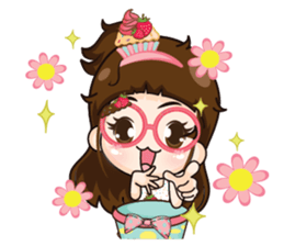 Cupcakes cute girl + sticker #12469631