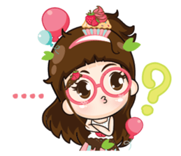 Cupcakes cute girl + sticker #12469632