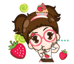 Cupcakes cute girl + sticker #12469633