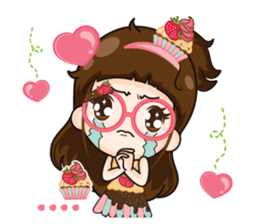 Cupcakes cute girl + sticker #12469635