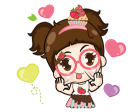 Cupcakes cute girl + sticker #12469637
