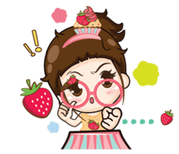 Cupcakes cute girl + sticker #12469638