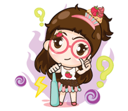 Cupcakes cute girl + sticker #12469640