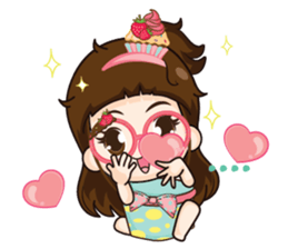 Cupcakes cute girl + sticker #12469641