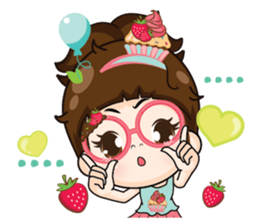 Cupcakes cute girl + sticker #12469642