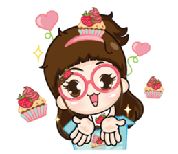 Cupcakes cute girl + sticker #12469643