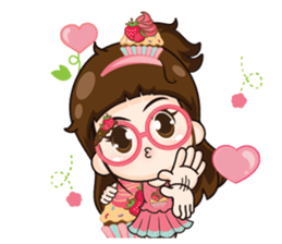 Cupcakes cute girl + sticker #12469645