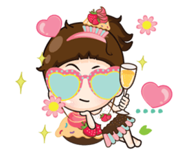 Cupcakes cute girl + sticker #12469646