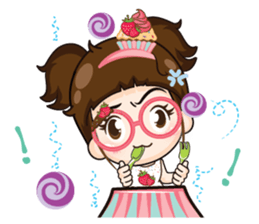 Cupcakes cute girl + sticker #12469647