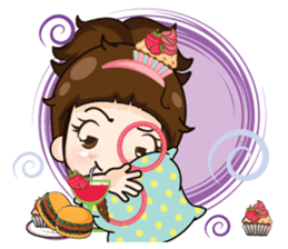 Cupcakes cute girl + sticker #12469648