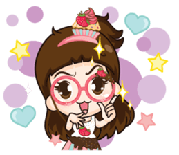Cupcakes cute girl + sticker #12469649