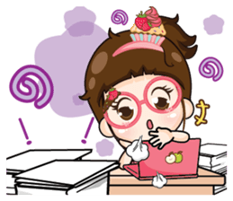 Cupcakes cute girl + sticker #12469653