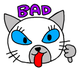 Cute Siamese cat stamp 2 sticker #12473709