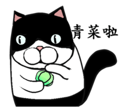 Black and white cat (Ou bei cat) sticker #12478524