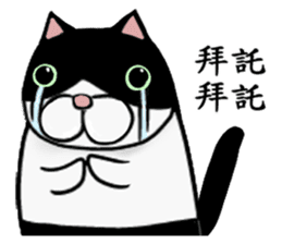 Black and white cat (Ou bei cat) sticker #12478527