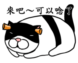 Black and white cat (Ou bei cat) sticker #12478529