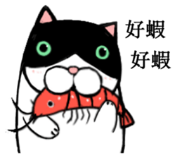 Black and white cat (Ou bei cat) sticker #12478549