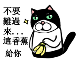 Black and white cat (Ou bei cat) sticker #12478550