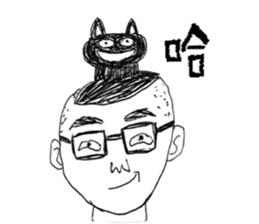 Blackcat & Stupid cat lover sticker #12480423
