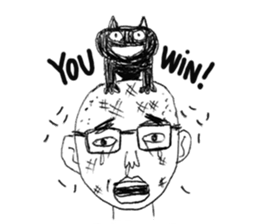 Blackcat & Stupid cat lover sticker #12480430