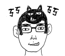 Blackcat & Stupid cat lover sticker #12480433