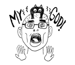 Blackcat & Stupid cat lover sticker #12480437