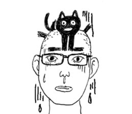 Blackcat & Stupid cat lover sticker #12480438