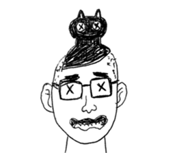 Blackcat & Stupid cat lover sticker #12480439