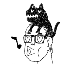 Blackcat & Stupid cat lover sticker #12480440
