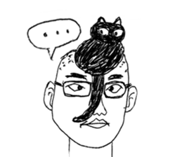 Blackcat & Stupid cat lover sticker #12480444