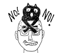 Blackcat & Stupid cat lover sticker #12480445