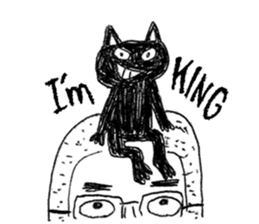 Blackcat & Stupid cat lover sticker #12480450